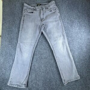 Urban Star Jeans Mens 32x28 Gray Light Wash Denim Cotton Mid Rise Straight Leg